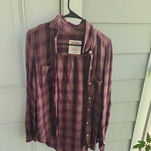 Mossimo Purple Plaid Shirt